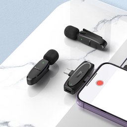 مايكروفون لاسلكي hoco L15 Crystal لاقط رقمي iP + Type-C مع عزل الضوضاء hoco L15 Crystal Wireless Microphone