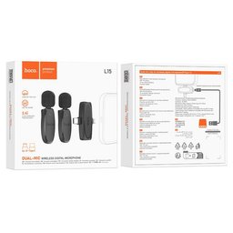مايكروفون لاسلكي hoco L15 Crystal لاقط رقمي iP + Type-C مع عزل الضوضاء hoco L15 Crystal Wireless Microphone