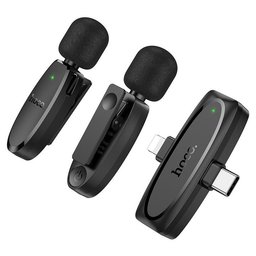 مايكروفون لاسلكي hoco L15 Crystal لاقط رقمي iP + Type-C مع عزل الضوضاء hoco L15 Crystal Wireless Microphone