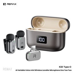 ميكروفون REMAX K23 لاسلكي لافالير مصغّر بتغيير الصوت AI بمنفذ Type-C REMAX K23 Wireless Microphone