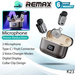 ميكروفون REMAX K23 لاسلكي لافالير مصغّر بتغيير الصوت AI بمنفذ Type-C REMAX K23 Wireless Microphone