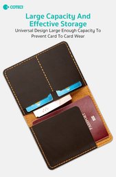 COTECi 14054 محفظة جواز سفر جلد طبيعي نحيفة COTECi 14054 Passport Holder