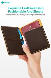 COTECi 14054 محفظة جواز سفر جلد طبيعي نحيفة COTECi 14054 Passport Holder