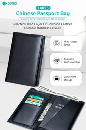 COTECi 14055 محفظة جواز سفر جلد طبيعي COTECi 14055 Passport Holder