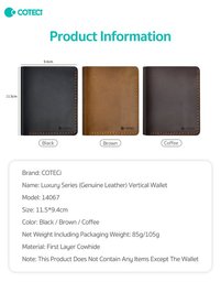 COTECi 14067 محفظة عمودية جلد طبيعي COTECi 14067 Wallet