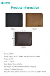 COTECi 14068 محفظة أفقية جلد طبيعي COTECi 14068 Wallet