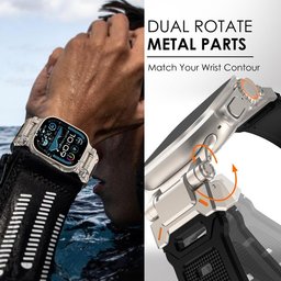 سير فقط (بدون ساعة) - COTECi Titanium Armor Band 4 لساعة ابل COTECi Titanium Armor Band 4