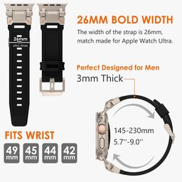 سير فقط (بدون ساعة) - COTECi Titanium Armor Band 4 لساعة ابل COTECi Titanium Armor Band 4