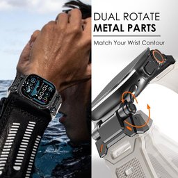 سير فقط (بدون ساعة) - COTECi Titanium Armor Band 4 لساعة ابل COTECi Titanium Armor Band 4
