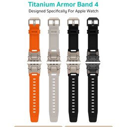 سير فقط (بدون ساعة) - COTECi Titanium Armor Band 4 لساعة ابل COTECi Titanium Armor Band 4