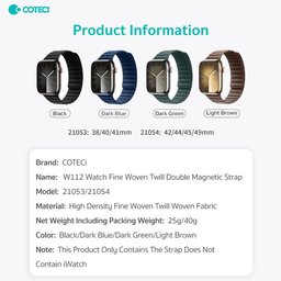 سير فقط (بدون ساعة) - COTECi W112 قماش منسوج مغناطيسي لساعة ابل COTECi W112 Watch Band