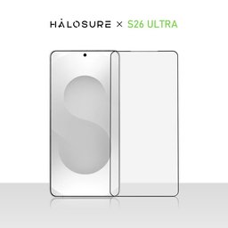 لاصق هلوشور Galaxia Full HD حماية كاملة بحواف سوداء Samsung S26 Ultra مقاوم للكسر والخدوش HaloSure Galaxia Full HD Samsung S26 Ultra Screen Protector
