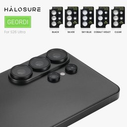 واقي عدسة كاميرا هلوشور GEORDI GUARD إطار ألمنيوم مع زجاج مقسى 9H+ Samsung S26 Ultra HaloSure GEORDI GUARD 9H+ Samsung S26 Ultra Screen Protector