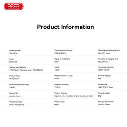 ميكروفون XO MC16 لاسلكي مزدوج بعزل ضوضاء AI مع علبة شحن ذكية ومحول Lightning XO MC16 Wireless Lavalier Microphone