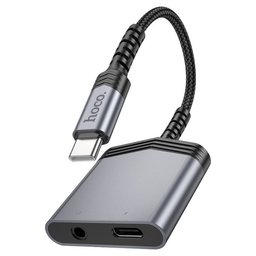 محول صوت hoco LS39 من Type-C إلى Type-C و 3.5 ملم بشريحة DAC وشحن PD 27W hoco LS39 Type-C To 3.5mm Adapter 27W