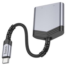 محول صوت hoco LS39 من Type-C إلى Type-C و 3.5 ملم بشريحة DAC وشحن PD 27W hoco LS39 Type-C To 3.5mm Adapter 27W