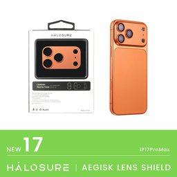 درع حماية كاميرا هلوشور AEGISK لوح ألمنيوم كامل مع زجاج مدمج iPhone 17 Pro Max HaloSure AEGISK iPhone 17 Pro Max Screen Protector