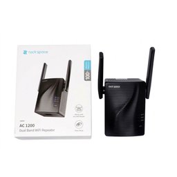 مقوي إشارة الواي فاي rockspace بسرعة 1200 ميجابت في الثانية (AC1200) rockspace 1200Mbps WiFi Repeater (AC1200)-WiFi Range Extender Supports WPS One Button Setup with 2 External Antennas