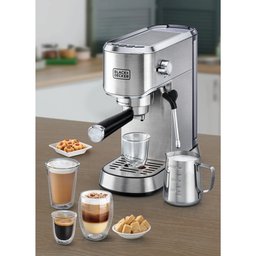 مكينة صنع القهوة اسبريسو  بلاك ان ديكر المتطورة كلياً احدث اصدار ضمان حقيقي Coffee Machine Black and decker Espresso