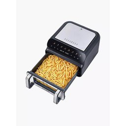 وقلاية هوائية وشواية بيتزا رقمية 5 في 1 من إنتاج شركة بلاك أند ديكر (Black & Decker). A 5-in-1 digital air fryer and pizza oven from Black & Decker.