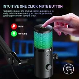 ماونو ميكروفون يو إس بي DM50 Pro MAONO DM50 Programmable USB Condenser Microphone with 3 Polar Patterns and RGB Lighting - Black