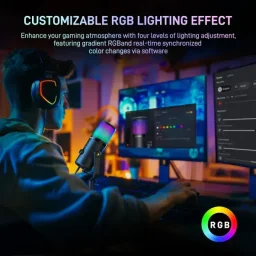 ماونو ميكروفون يو إس بي DM50 Pro MAONO DM50 Programmable USB Condenser Microphone with 3 Polar Patterns and RGB Lighting - Black