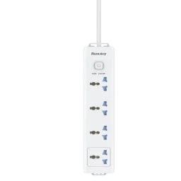 Huntkey توصيلة كهرباء بـ 4 مخارج 3 أمتار طراز DMB401 Huntkey DMB401 4-Outlet Universal Power Strip with Surge Protection - 2500W, 3m