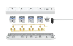 Huntkey توصيلة كهرباء بـ 4 مخارج 3 أمتار طراز DMB401 Huntkey DMB401 4-Outlet Universal Power Strip with Surge Protection - 2500W, 3m