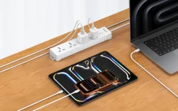 Huntkey توصيلة كهرباء بـ 4 مخارج 3 أمتار طراز DMB401 Huntkey DMB401 4-Outlet Universal Power Strip with Surge Protection - 2500W, 3m