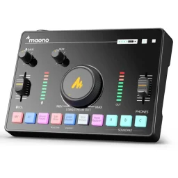 ماونو ميكسر بودكاست AMC2 Neo - أسود MAONO MaonoCaster AMC2 Neo USB Audio Mixer and Interface for Streaming and Podcasting - Black