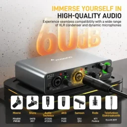 ماونو AU-PM500T ميكروفون استوديو مكثف قلبي احترافي إكس إل آر - أسود MAONO AU-PM500T Professional 34mm Large-Diaphragm Cardioid XLR Condenser Studio Microphone Kit - Black