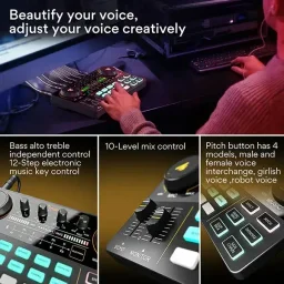 ماونو ستوديو إنتاج البودكاست AU-AM200 MAONO MaonoCaster Lite AU-AM200 Portable All-in-One Podcast Audio Mixer and Interface - Black