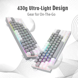 كيبورد ريدراغون ميكانيكي سلكي (عربي) رمادي/أبيض Redragon Wired Mechanical Keyboard, Gray/White, Arabic
