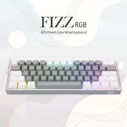 كيبورد ريدراغون ميكانيكي سلكي (عربي) رمادي/أبيض Redragon Wired Mechanical Keyboard, Gray/White, Arabic