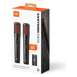 JBL ميكروفونات كاريوكي لاسلكية مزدوجة EasySing Mics مدعومة بالذكاء الاصطناعي مع إزالة الصوت في الوقت الفعلي - أسود JBL EasySing Mics Dual Wireless AI Karaoke Microphone Set with Real-Time Vocal Removal - Black