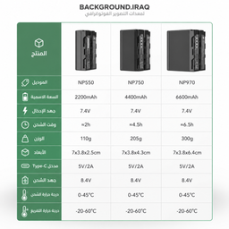 NP-F970/NP-F750/NP-F550 Lithium Battery with USB Charging Cable NP-F970/NP-F750/NP-F550 Lithium Battery with USB Charging Cable
