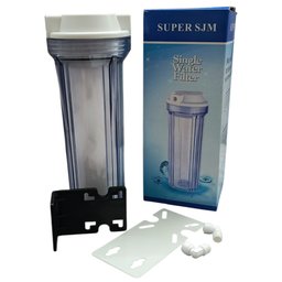 فلتر ماء مفردة شفاف 10 إنش  هۆوسینگی فلتەری ئاوی تاکی ڕووناک 10 ئینج SUPER SJM Single Clear Water Filter Housing 10 Inch