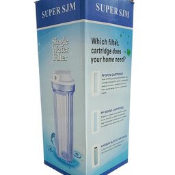 فلتر ماء مفردة شفاف 10 إنش  هۆوسینگی فلتەری ئاوی تاکی ڕووناک 10 ئینج SUPER SJM Single Clear Water Filter Housing 10 Inch