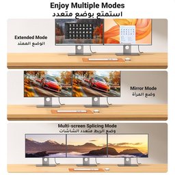 كابل UGREEN من DisplayPort إلى HDMI (أحادي الاتجاه: من مصدر DisplayPort إلى شاشة HDMI فقط) - دقة 4K - طول 1 متر UGRREN DP-HDMI Cable One-Way, DisplayPort Source to HDMI Monitor Only 4K 1M