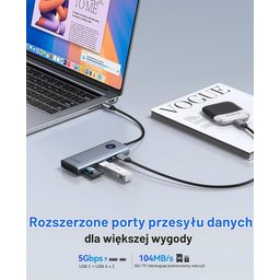 محطة إرساء ORICO بمنفذ USB-C تدعم شاشتين، وموزع USB-C متعدد المنافذ (8 في 1) مزود بمنفذي HDMI ORICO USB-C Docking Station Dual Monitor, 8-in-1 USB-C Hub with 2 HDMI