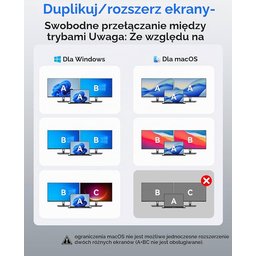 محطة إرساء ORICO بمنفذ USB-C تدعم شاشتين، وموزع USB-C متعدد المنافذ (8 في 1) مزود بمنفذي HDMI ORICO USB-C Docking Station Dual Monitor, 8-in-1 USB-C Hub with 2 HDMI