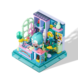 مكعبات هانغيودون المصغرة داخل صندوق عرض شفاف Hangyodon Mini Building Blocks in Clear Display Case