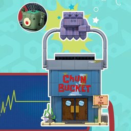 مطعم شمشون – سبونج بوب – مجسم بناء مكعبات SpongeBob Chum Bucket Building Blocks Set