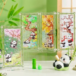 بازل باندا داخل إطار أكريليك – 55 قطعة Panda Acrylic Frame Puzzle - 55 Pieces