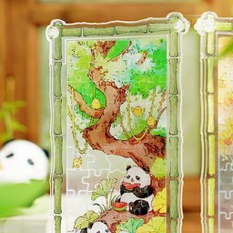بازل باندا داخل إطار أكريليك – 55 قطعة Panda Acrylic Frame Puzzle - 55 Pieces