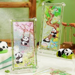 بازل باندا داخل إطار أكريليك – 55 قطعة Panda Acrylic Frame Puzzle - 55 Pieces