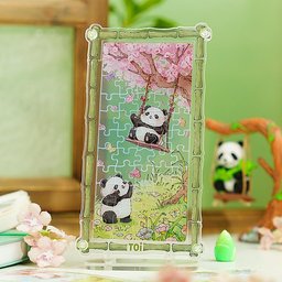 بازل باندا داخل إطار أكريليك – 55 قطعة Panda Acrylic Frame Puzzle - 55 Pieces