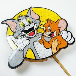 ساعة حائط توم وجيري – بازل خشبي 220 قطعة Tom and Jerry Wooden Puzzle Wall Clock - 220 Pieces