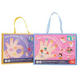 علبة ملصقات أظافر ووشوم مؤقتة – 260 قطعة Nail Stickers and Temporary Tattoos Set - 260 Pieces
