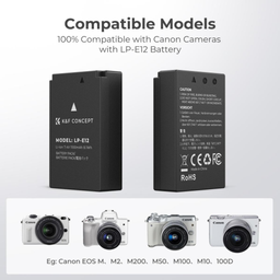 LP-E12 Battery and Charger Set with Dual Slot Charger for Canon LP-E12 Battery and Charger Set with Dual Slot Charger for Canon